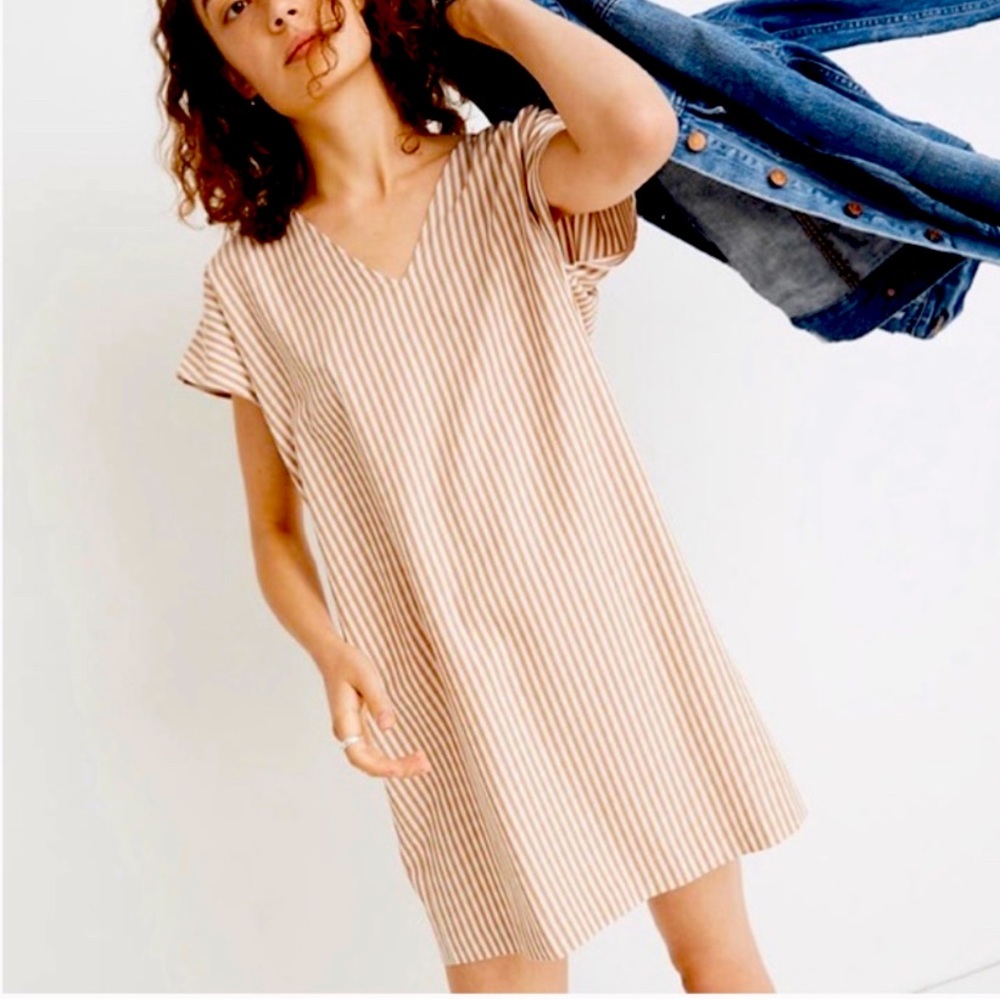 Madewell Easy Striped Button Back Dress - Size S